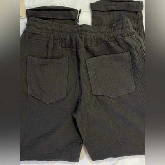 Jolt Lightweight Gray Cotton Elastic Drawstring Waist Pull Up Pants S Small - Picture 3 of 3